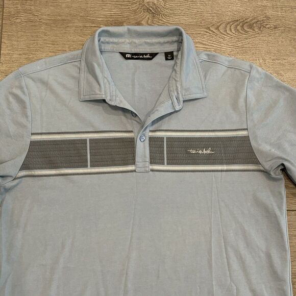 Travis Mathew Polo Shirt Mens Medium Blue Golf Preppy Casual Outdoors - Picture 1 of 7